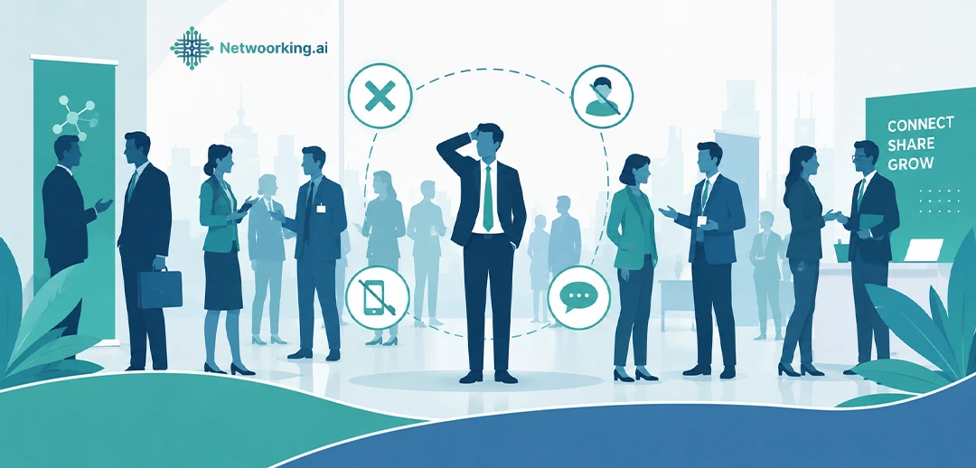 Common-Networking-Mistakes-Professionals-Make-at-Business-Conferences-netwoorking.ai Common-Networking-Mistakes-Professionals-Make-at-Business-Conferences-netwoorking.ai